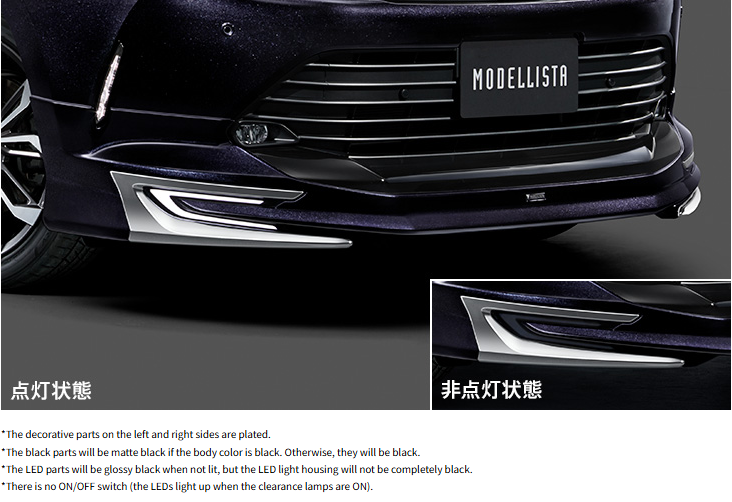 Harrier (ZSU60,ASU60) Modellista (Ver.1) Front Spoiler With Led