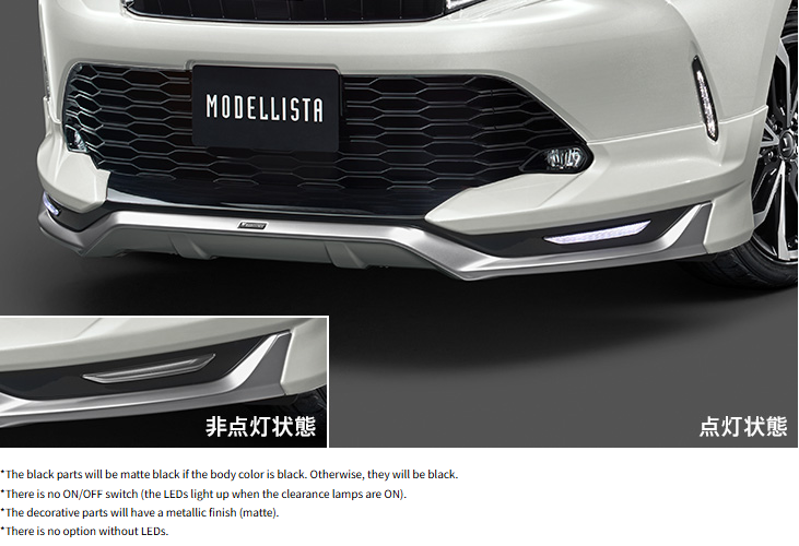 Harrier (ZSU60,ASU60) Modellista (Ver.2) Front Spoiler (With LED)