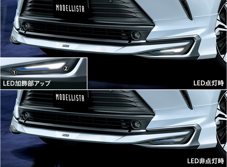 Harrier Modellista (AVANT EMOTIONAL STYLE) Front Spoiler With Led