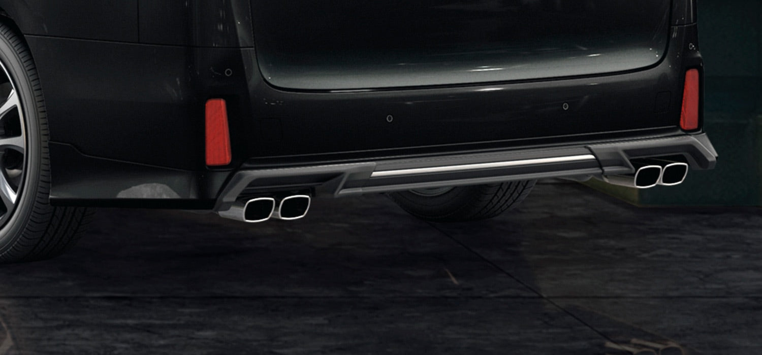 Alphard (AYH30) TRD Rear Bumper Spoiler & High Response Muffler for Aero Body
