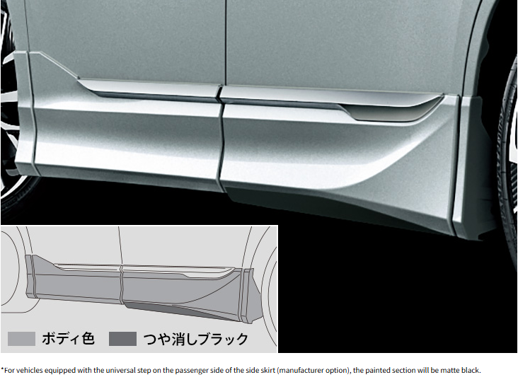 Voxy(ZWR90) Modellista Side skirt set (car without universal step)